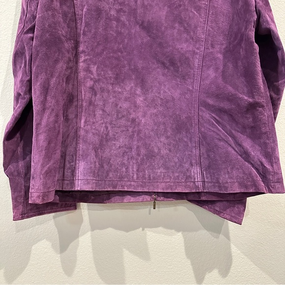 Coldwater Creek Womens Purple Suede 100% Leather Long Sleeve Blazer Jacket sz XL - Picture 11 of 12